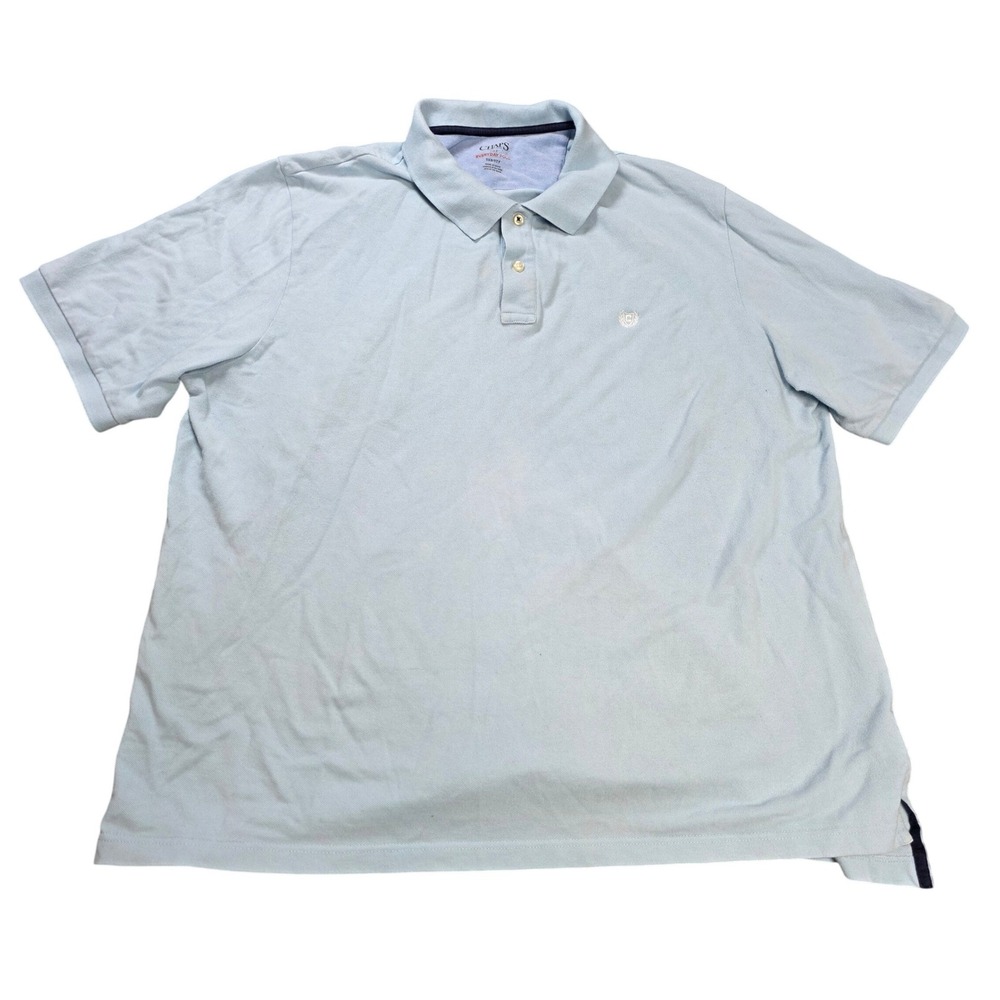 Chaps Everyday Polo Shirt Men's Size 3XB/3TF Light Blue Short Sleeve 100% Cotton
